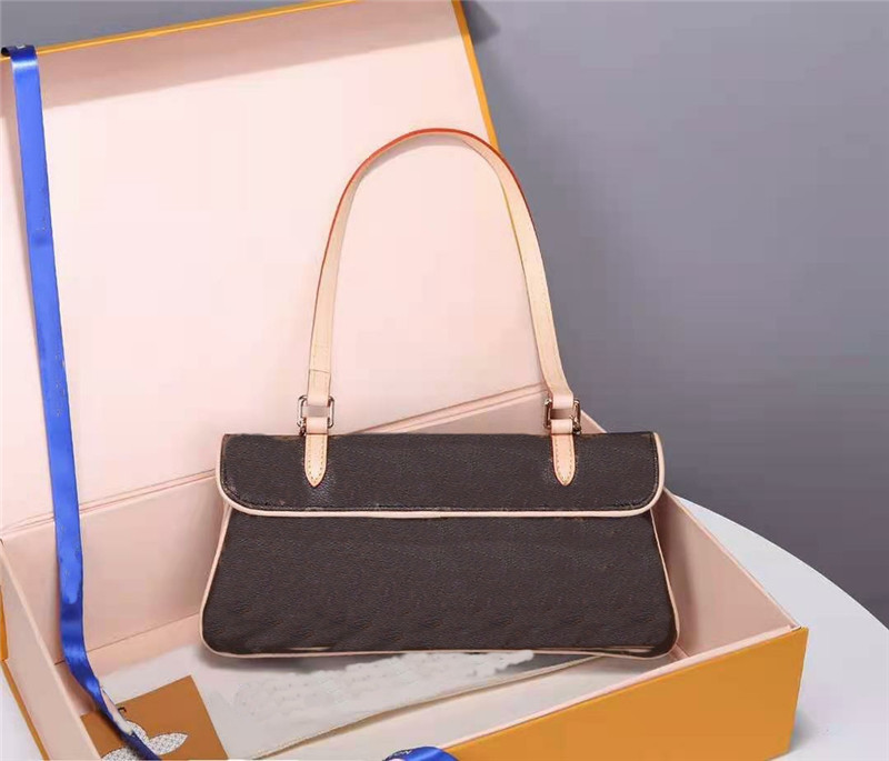 

classic designer Vintage flower printing shoulder bags luxurys handbags chains with double leather strap baguette cover flip flap 31x16x4cm#, Brown