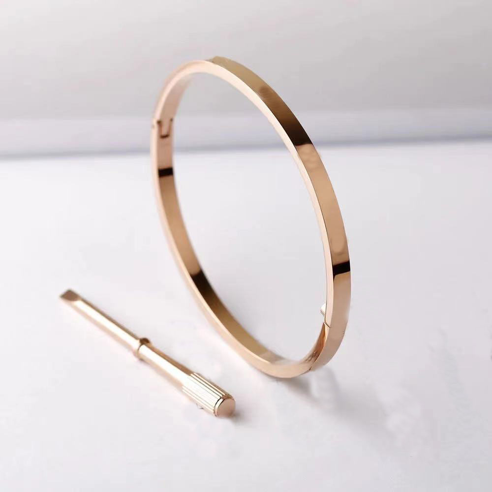 

Luxury Classic 2021 Titanium Steel Screwdriver Bangle No Diamond Narrow Series Love Charm Jewelry Original Packaging Gift Box