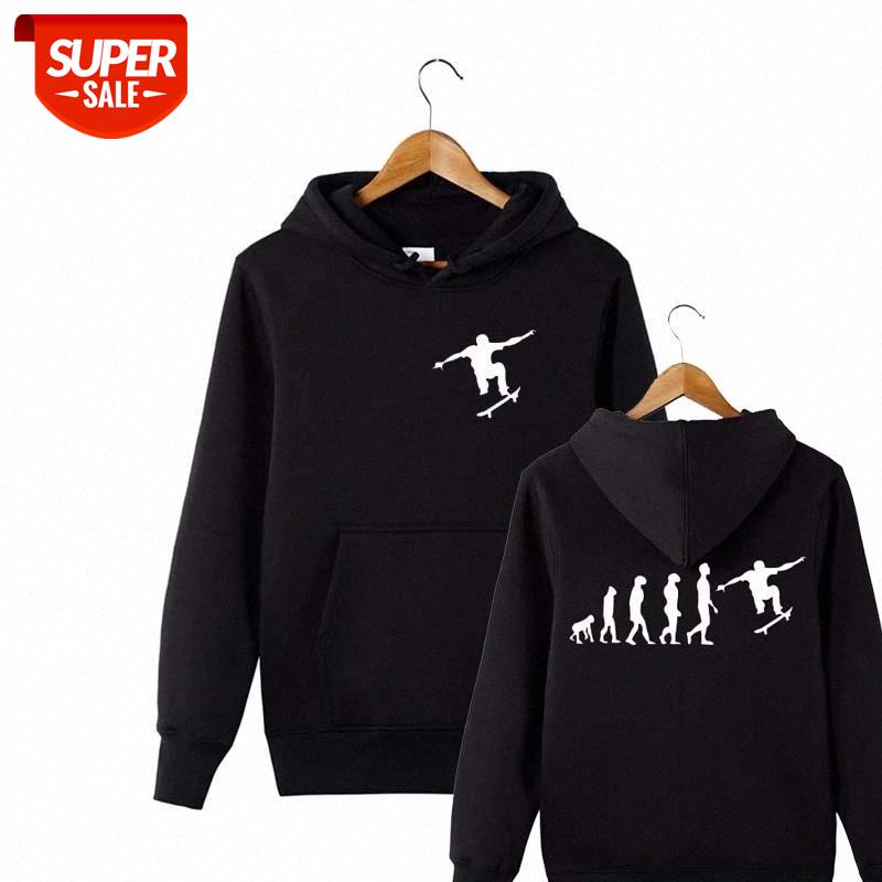 

Sudaderas Para Hombre Evolution Skateboarding Top Printed Black Hoodies Unisex Cool Streetwear Fashion Cotton Fleece Hoodie Men #x062