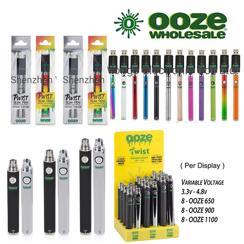 

Newest OOZE Slim TWIST Battery vape pen 320 mAh + Smart USB VS Brass Knuckles VERTEX LAW