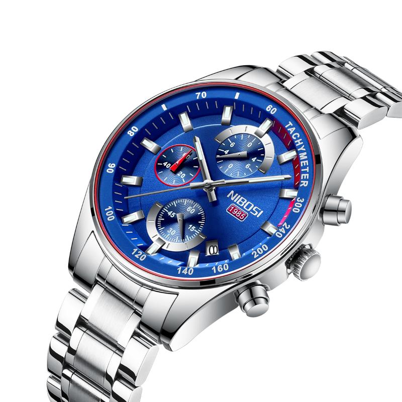 

Wristwatches 2021 NIBOSI Men Military Sports Watches Men's Quartz Date Clock Man Casual Leather Wrist Watch Relogio Masculino, 2375-qh