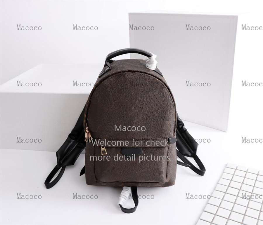 

PALM SPRINGS Mini PM MM BACKPACK High Quality Designer Backpacks Travel Bags Genuine Leather Weekend Bag Famous Camping Hikking, Brown flower letter
