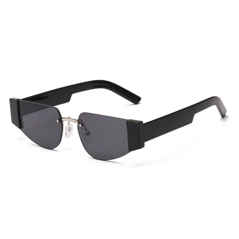 

Sunglasses Rimless Small Cat Eye Women 2021 Designer Vintage Fashion Trendy Oval Sun Glasses Men UV400 Shades