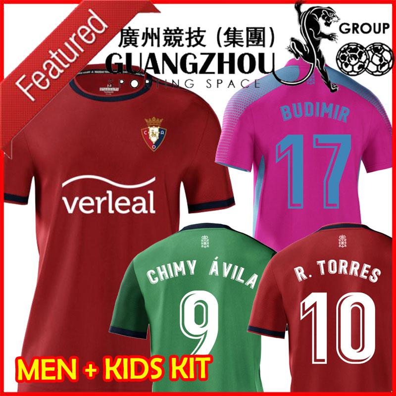 21 22 CA Osasuna Soccer Jersey Ruban Garcia Budimir Roberto Torres 2021 2022 Accueil Troisième Chemises de football violet Hommes Kit Kit En Enfa