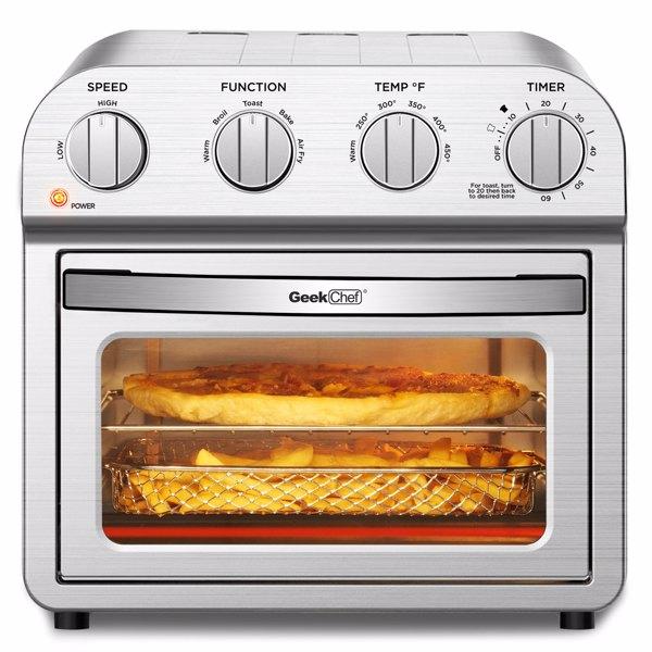 

Household Appliances Air Fryer 4 Slice Toaster Convection AirFryer Warm Broil Toast Bake Oil-Free, Accessories Included, Stainless Steel