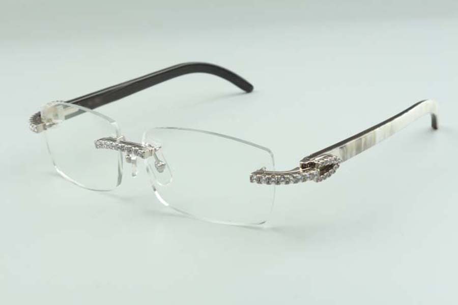 

2021 natural hybrid buffalo horns glasses 3524012 luxury designers endlesses diamonds glasses frame, size: 36 -18-140mm