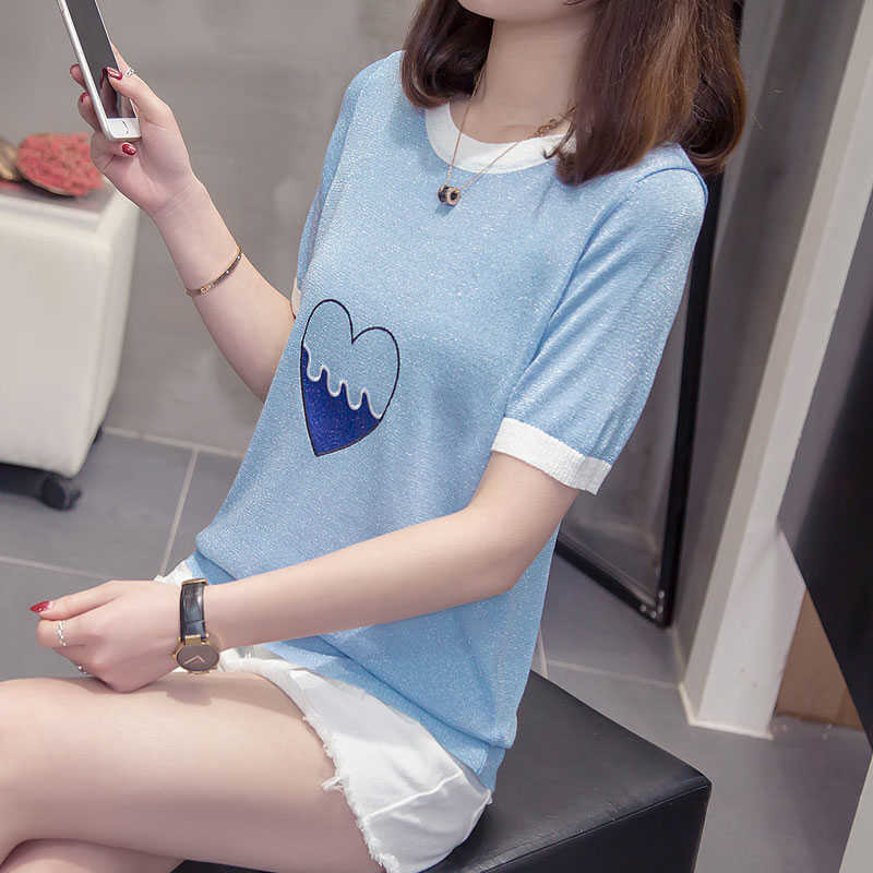 

shiny lurex Women Sweater High Elastic O neck Fall Winter Fashion Sweater Women Oversized Sexy Knitted Pullovers 210604, Blue
