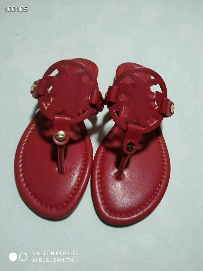 

luxury design ladies burch summer flat shoes slippers round Sneakers toe Stylus beach tory sandals, Black;red