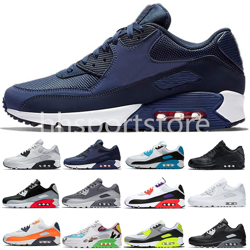 

2021 Top Quality 90 Shoes Big Size 12 Running Sports Mens Womens Trail Team Gold White Gum Muertos Moss Green 90s Trainers Sneakers 36-46, Color 18