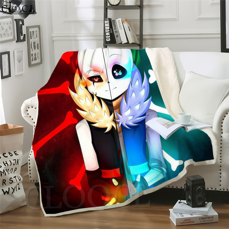 

CLOOCL New Undertale Sans 3D Print Hip-hop Style Air Conditioning Blanket Sofa Teens Bedding Throw Blankets Plush Quilt