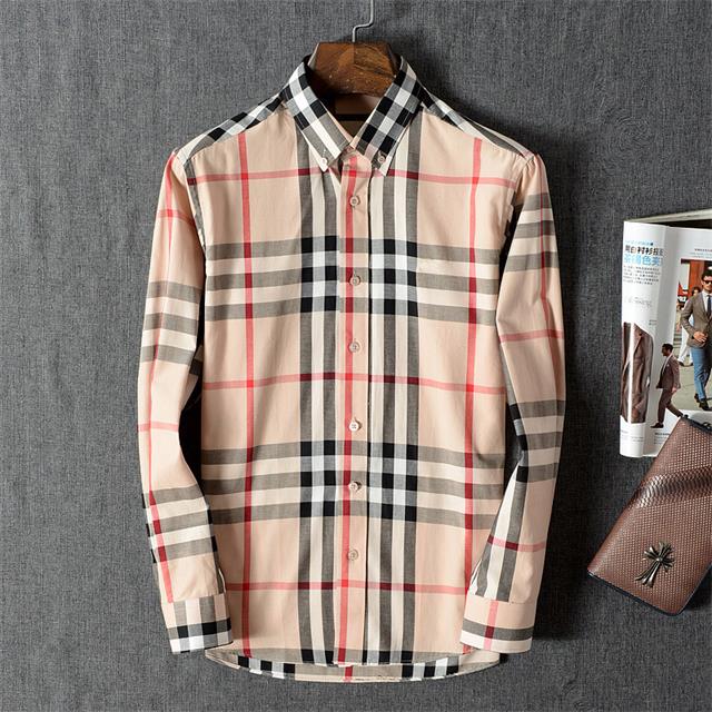 

New luxury designer men's fashion casual business shirt brand shirt Spring and Autumn slimming shirt the most fashionable brand clothing #06, White;black