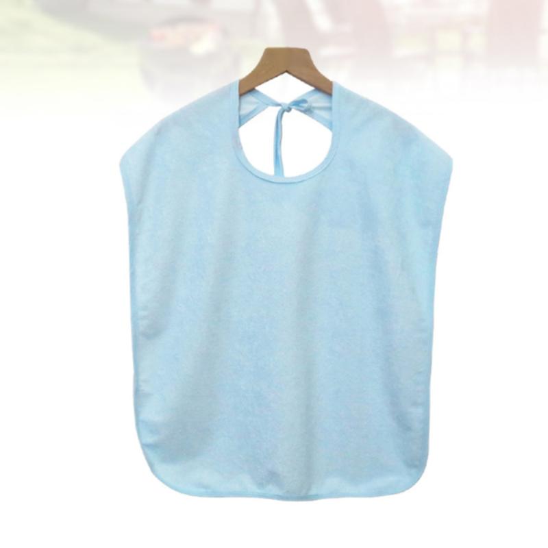 

1pc Bamboo Fiber Large Waterproof and Anti-fouling Bib Unisex Bibs Apron Washable Saliva Towel for Adults (Sky-blue