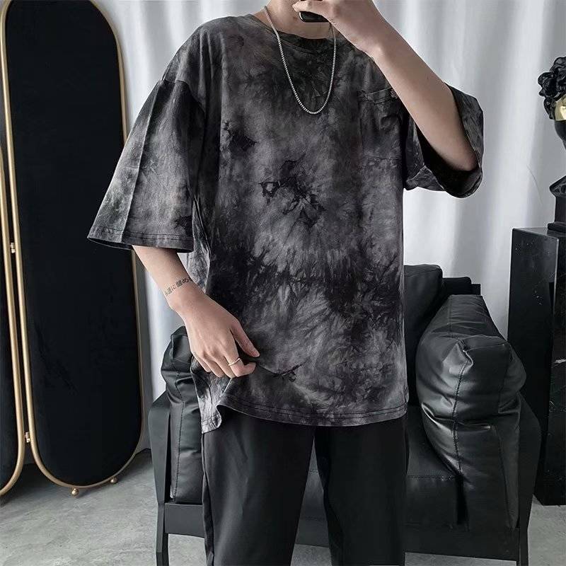 

2021 New Camiseta De Hip Hop Dos Homens Vero Do Lao-tingido Tshirt Streetwear Casual Japo 3d Camisas Solto High Street Dance t Camisa F0u0