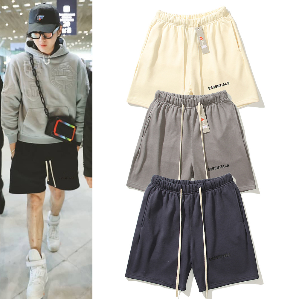 

Men Essentials Shorts Spring Summer Beach Shorts Double Line High Street Sports Capris Essentials Shorts New, White;black