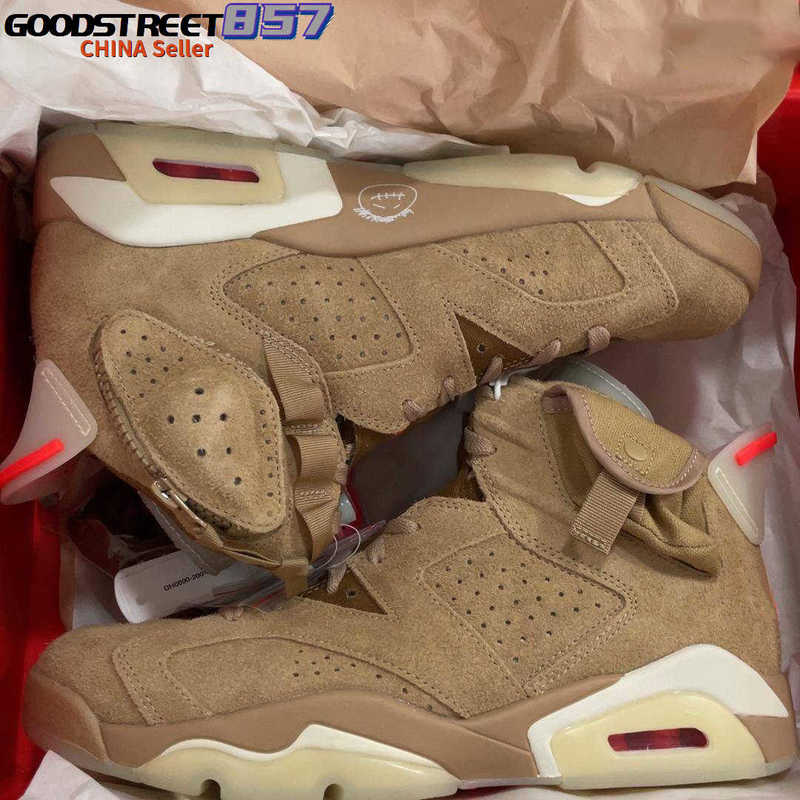 

2021 Authentic 6 Khaki 6S travis Scotts Athletic Shoes Sail Bright Crimson Olive GLOW IN THE DARK Man Women Retro Sneakers With Original