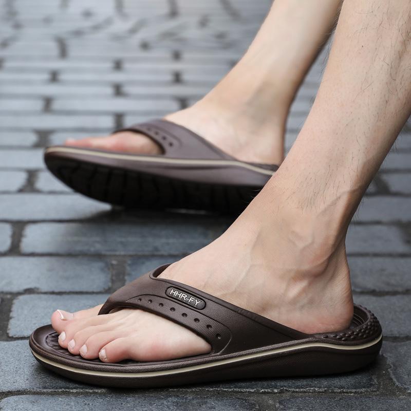 

Slippers Men Shoes Summer Fashion Outdoor Breathable Casual Beach Sandal Flip Flops For Man, Black