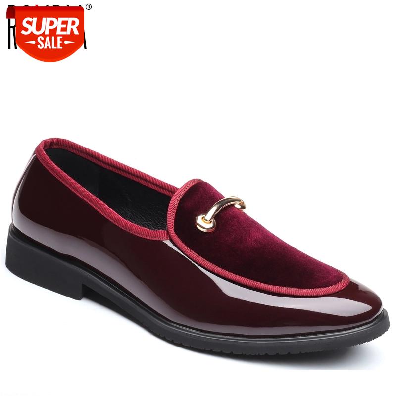 

ROXDIA brand plus size 39-48 men wedding flats fashion flock formal business pointed toe dress shoes men's oxford flats RXM108 #KG9F