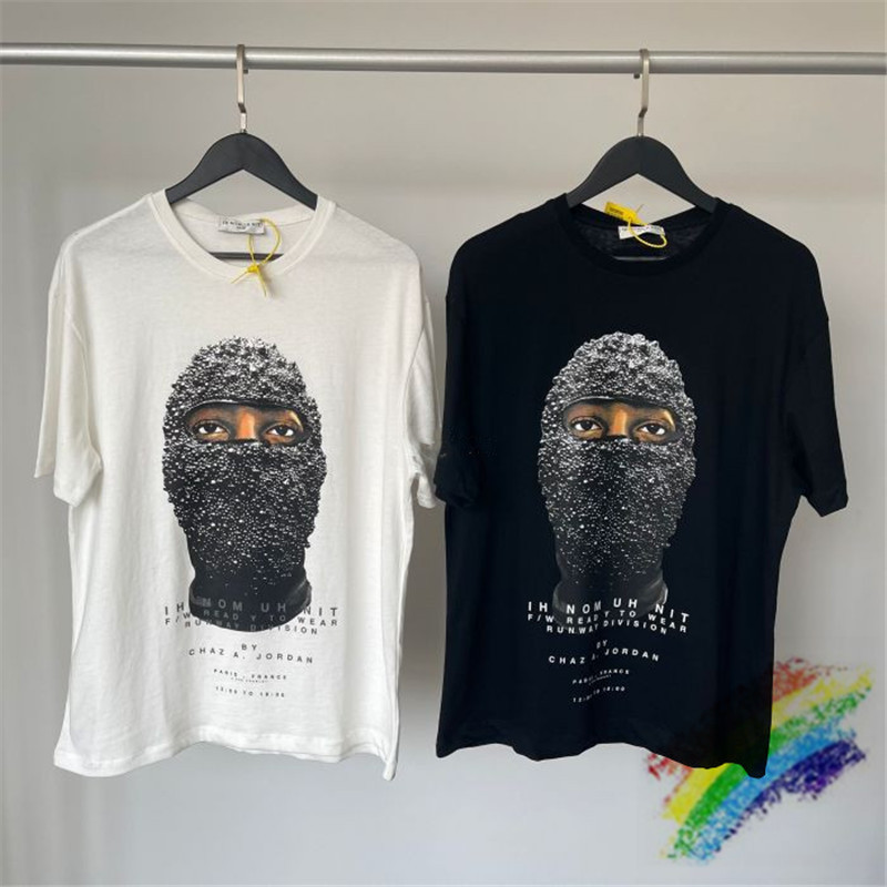 

2021 new pearl ih nom uh nit relaxed mask t shirt men women heavy fabric streetwear t-shirts tees v4q9, White;black