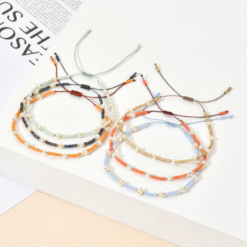 

ZMZY Boho Beads Pearls Bracelet MIYUKI Delica Glass Crystal Bracelets For Women Boho Handmade Thin Rope Chain Jewelry