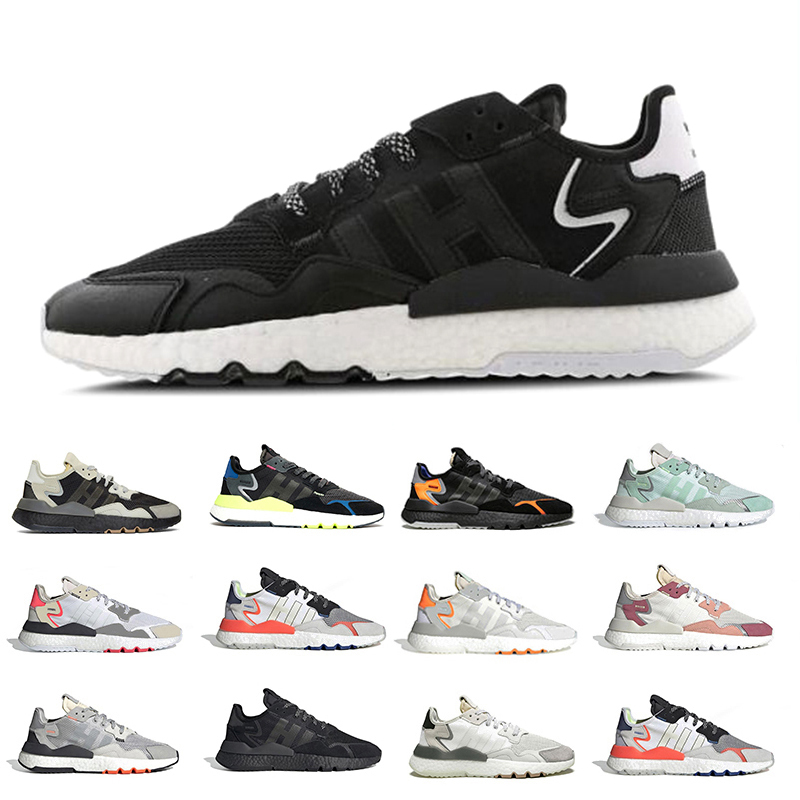 

2022 Mens sneakers Nite jogger shoes Core Black White Collegiate Green Signal Red Blue Pride Periwinkle Res Grey Two Solar Orange Grey men women trainers sports shoe, Item#30