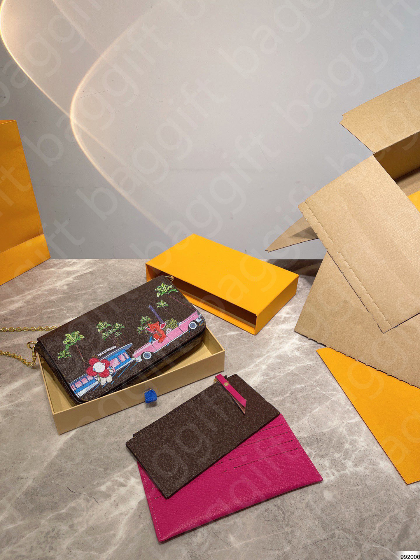 

Felicie Pochette 3PC Set Accessoires Gold Chain Women Shoulder Bags Cartoon Vivienne Printing Crossbody Handbags Leather Purse Monograms WalletsM80859 M80992, For balance fees;no bag