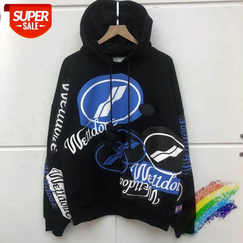 

Patchwork Foaming Printing We11done Hoodie Men Women Best Quality Black Blue Green Red Welldone Sweatshirts Pullover #o61i