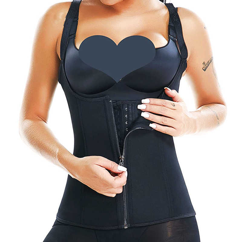 

Waist Trainer Vest for Women Weight Loss Slimming Shapewear Sauna Sweat Neoprene Tank Top Underbust Corset Workout Body Shaper, Black