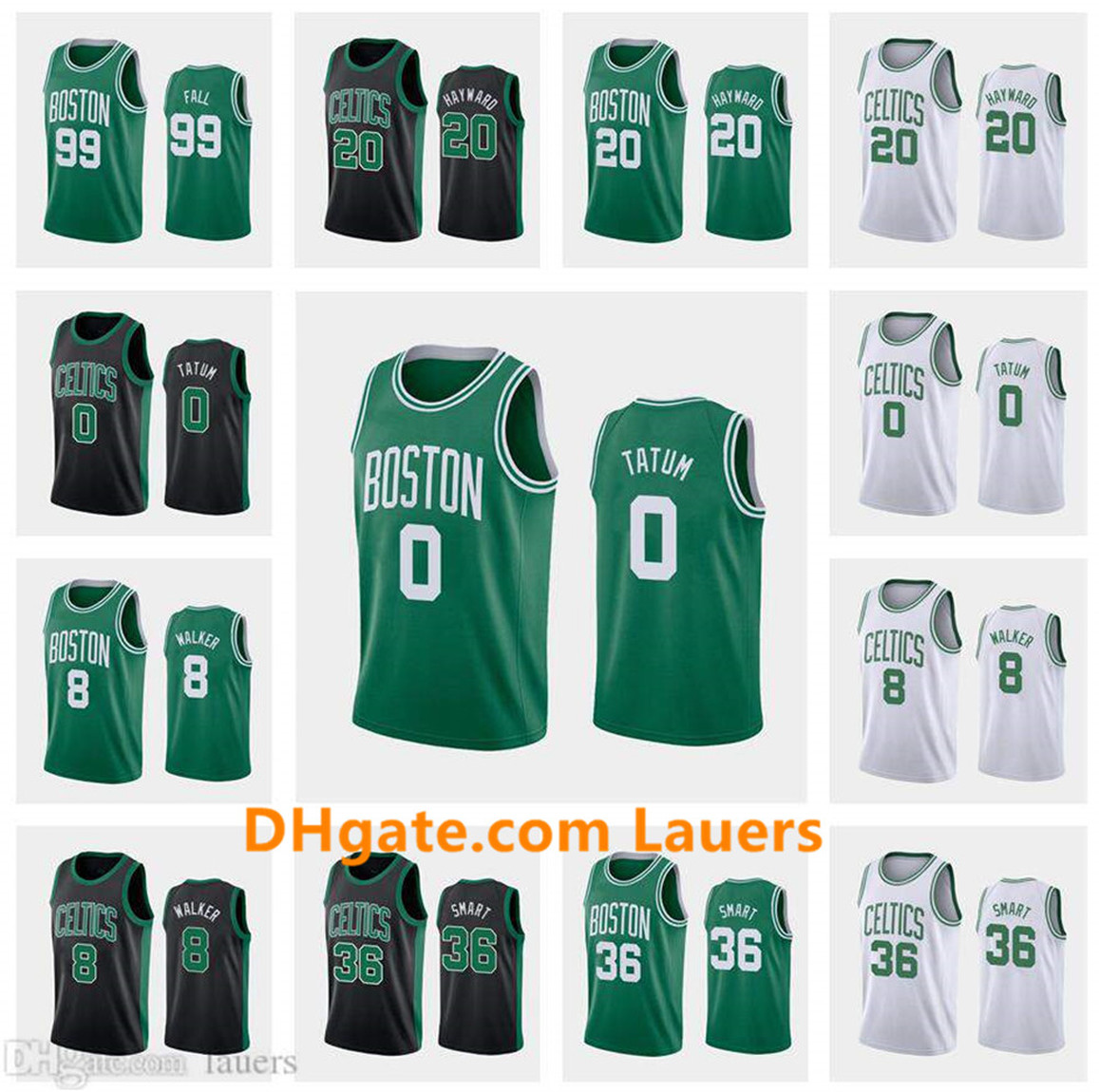

Custom Jersey New Boston Celtics 0 Jayson Tatum 8 Kemba Walker 36 Marcus Smart 99 Tacko Fall 20 Gordon Hayward Basketball Jersey, Black;red