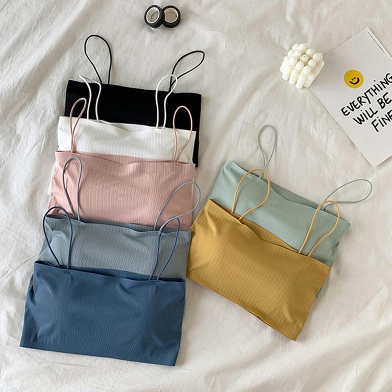 

2pcs Women Tube Top Padded Underwear Crop Sexy Lingerie Strapless Seamless Silky Bralette Wrapped Female Bra Bandeau Camisoles & Tanks, P 2pcs random