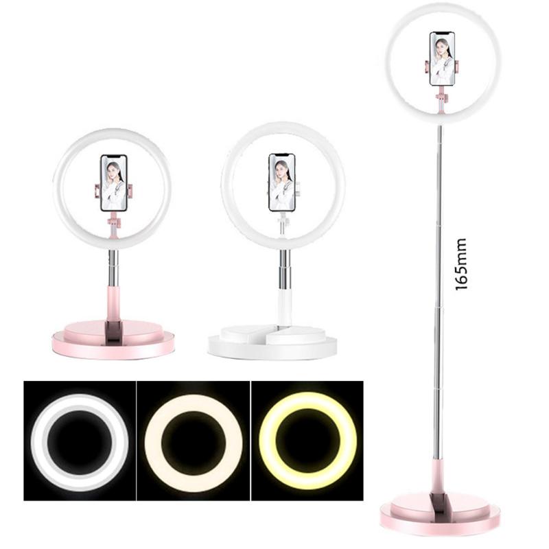 

128 LED Selfie Ring Light with Adjustable Fold Stand 3 Modes Ring Light with Phone Holder for Vlogs Live Stream Video