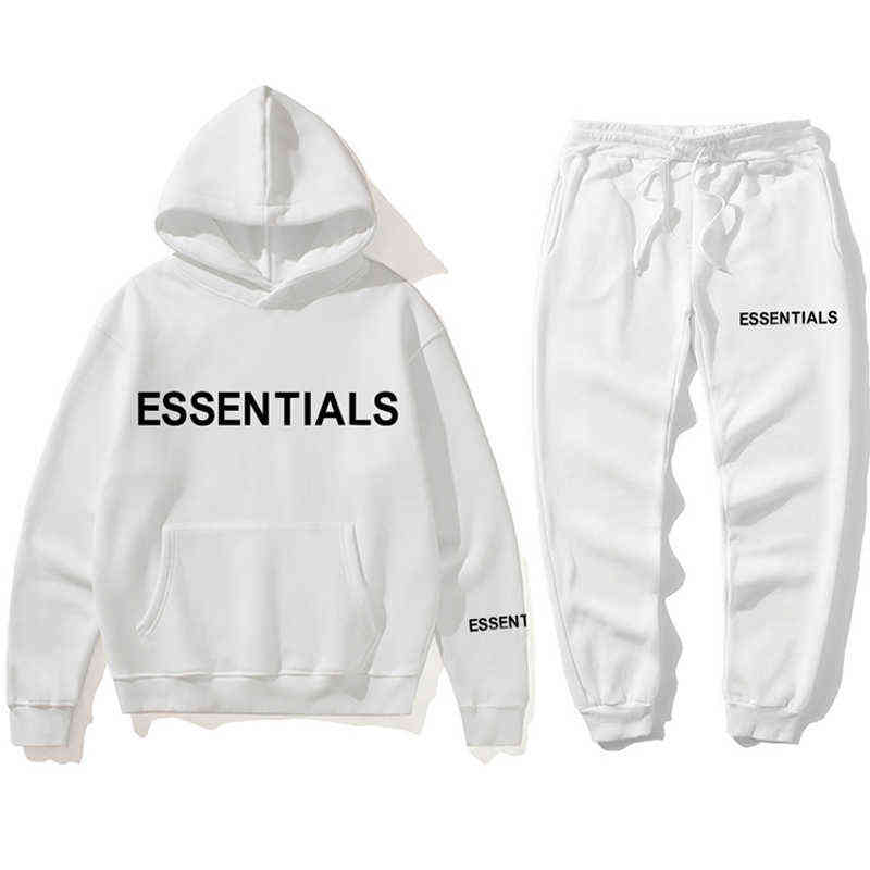 

Essentials track suit set Sweatpants Track Suit Mens Fashion Hoodie Mens Sweatshirt + Sweatpants Spring And Autumn Fleece Hooded Y1130, Black
