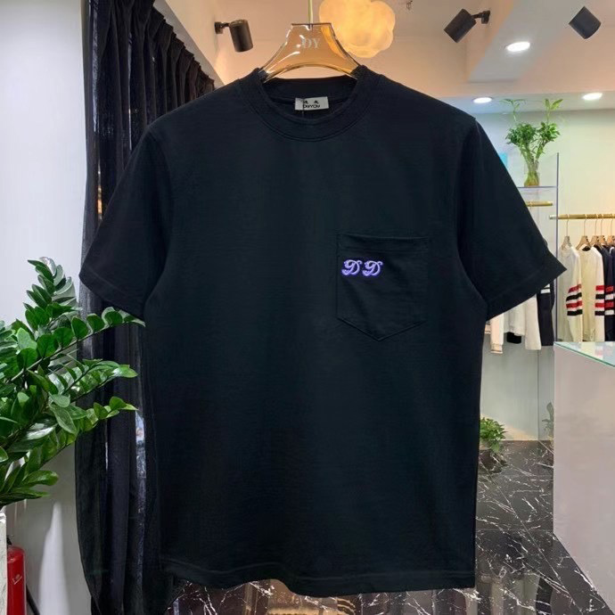 

Embroidery Cotton T-shirt Men Short Sleeve T Shirts Slim Fit Hip Hop Streetwear Tees Fashion Women Tops DY85548, White