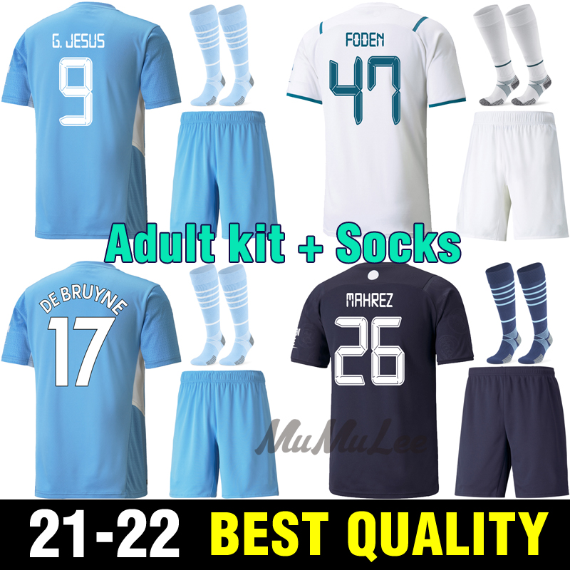 

21 22 FODEN RUBEN soccer jerseys 2021 2022 man STERLING football shirts DE BRUYNE G. JESUS BERNARDO MAHREZ FERRAN men kits + Socks