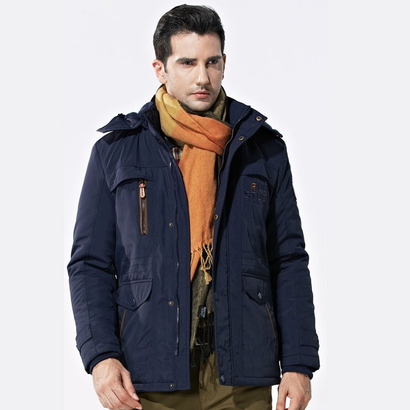 

Business Men Jacket Winter Plus Velvet Thick Cotton Coat, Black;brown