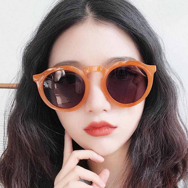 

Sunglasses 2021 Fashion Candy Color Plastic Women Big Oval Shape Eyeglasses Lady Retro Unique Glasses Orange MN3319