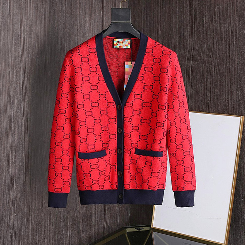 

Women's men's same cardigan designer sweater casual knitted shirt letter printing V-neck autumn winter fashion neckline luxury clo, White;black