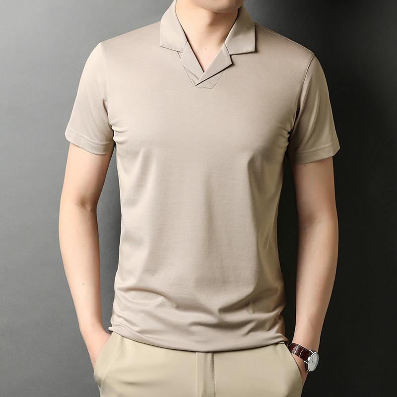 

Men' T-Shirts Summer 2022 Fashion V Neck T Shirt Men Casual Solid Color Short Sleeve T-Shirt Male Slim Fit Tee Homme Plus Size Top A55, White