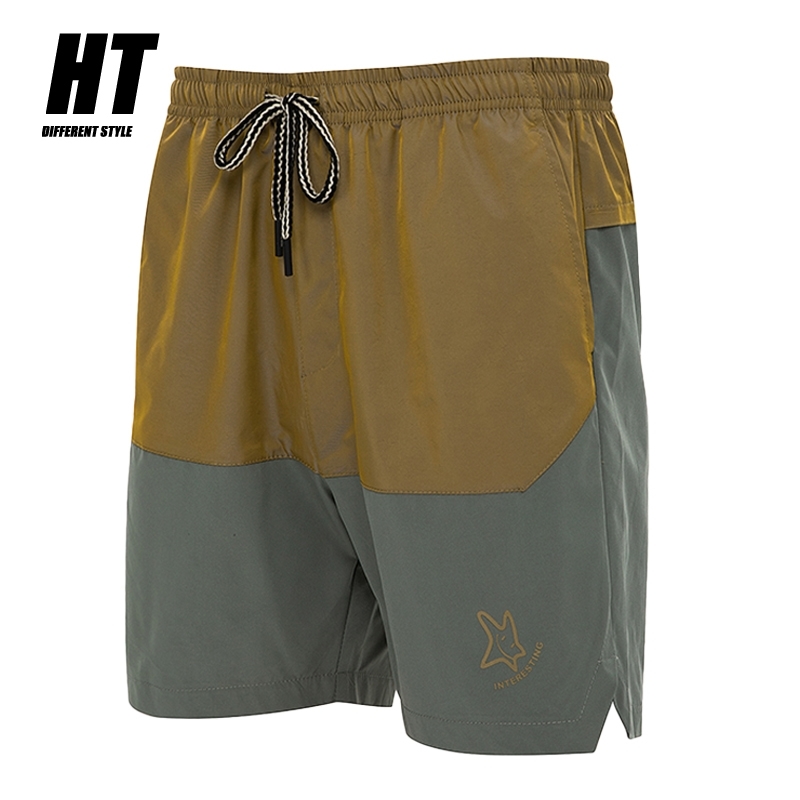 

Men's Casual Shorts Summer Fitness Workout Beach Shorts Man Patchwork Running Quick Dry Shorts Breathable Cool Sweatpants 210603, Dk43yellow