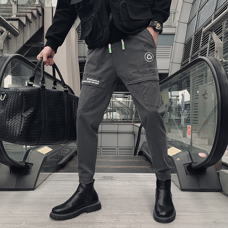 

New Moda 2021 Primavera Nova Magro Ajuste Dos Homens Corredores Hip Hop Streetwear Todos Os Jogos Casual Calas Tornozelo Comprimento G8pb, Gray