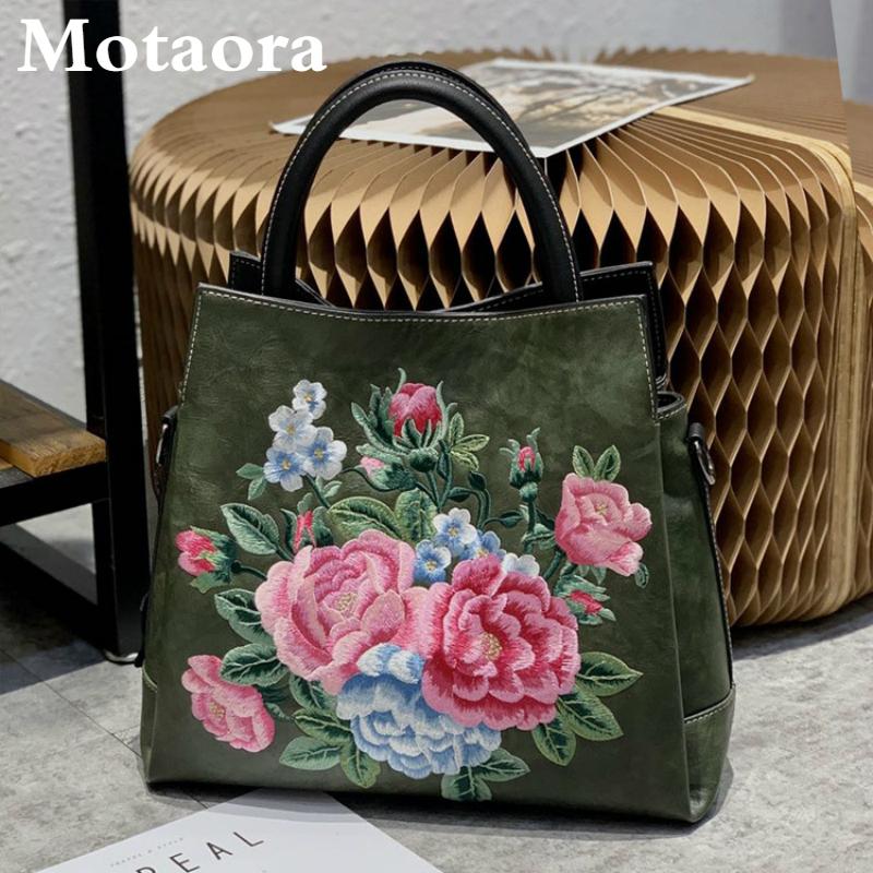 

Evening Bags MOTAORA Luxury Women Shoulder Bag 2021 High Quality Embroidered Handbags Chinese Style Embossed Crossbody Ladies, White