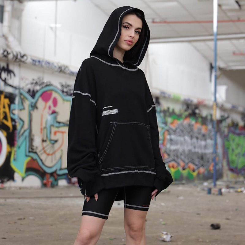 

2021 New Black Hip Hop Letters Printing Sweatshirt Women Oversized Chic Back Brand Design Winter Tops Casual Girls Kawaii Hoodie 12q2