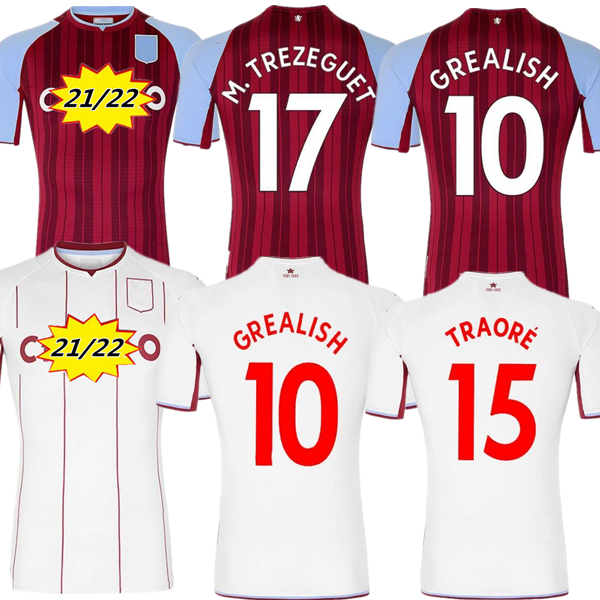 

21 22 Aston Soccer Jerseys villa GREALISH BUENDÍA TRAORE BARKLEY Football Shirt 2021 2022 WATKINS WESLEY GHAZI M.TREZEGUET McGINN men + kids kits