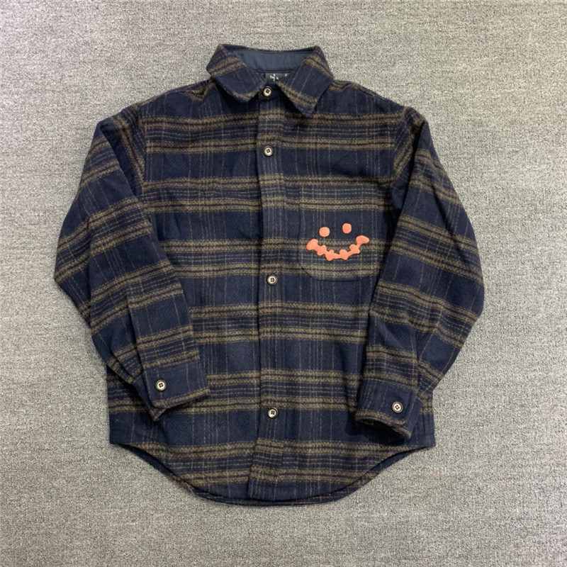 

2021 21ss New Top Kanye West Black Plaid Cactus Flannel Jacket Men Women Woolen Shirt Wool Jersey Coats 6lhk