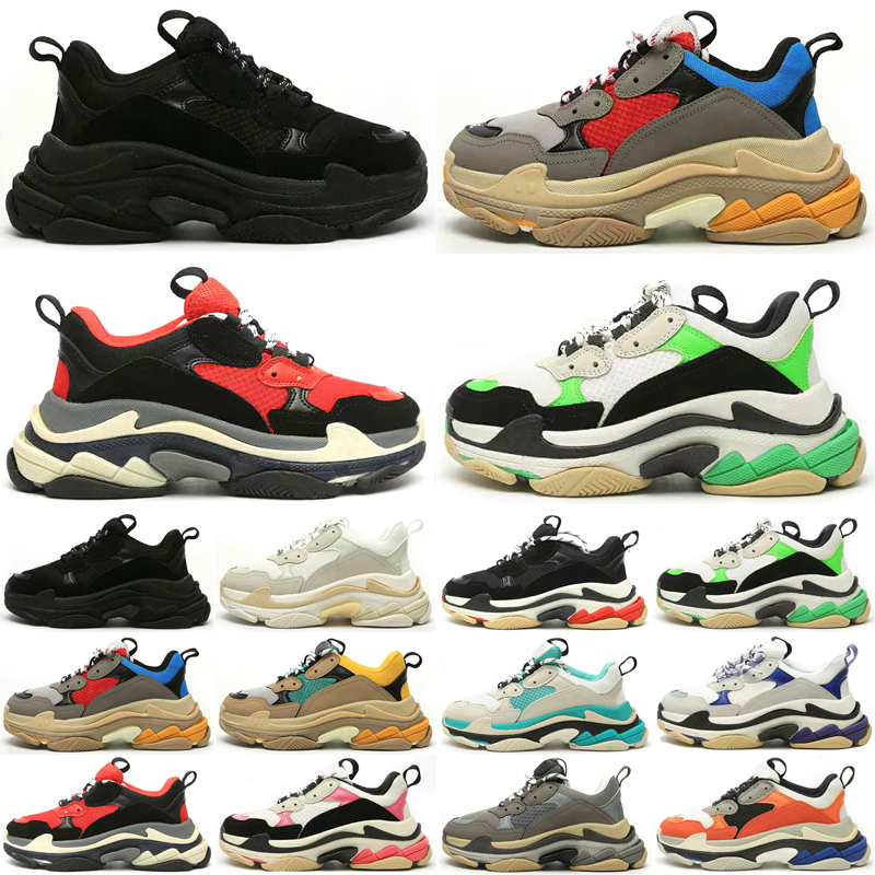 

triple s men women designer casual shoes platform sneakers black white grey red green mens trainers sports shoe size 36-45 fashion