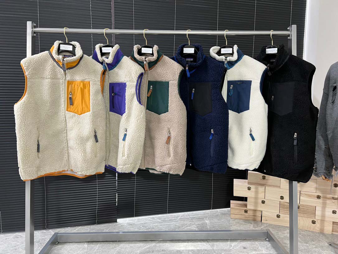 

Designer Thick warm Classic VEST Retro-X Spring autumn winter couple models lamb cashmere fleece unisex for men's women's 8 colore, Purple/pocket