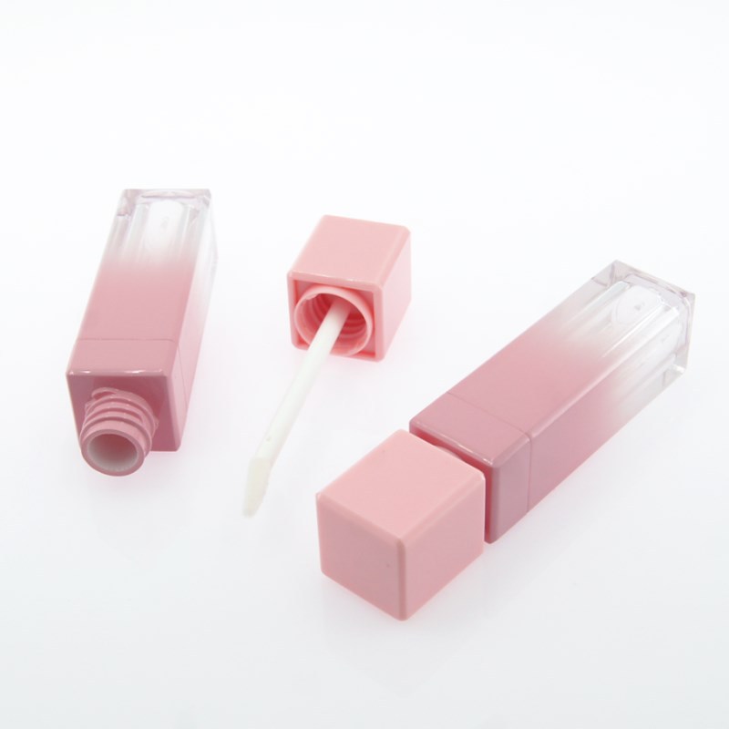

Two Colors Pink Gold 10ML Lip Gloss Containers Empty Square Lip Gloss Tube Makeup Lip Oil Container Plastic Tubes Pink Gold Free Shipping