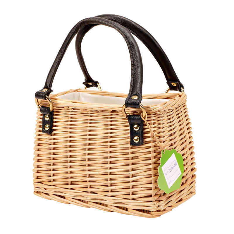 

Quality Chine Products Aluminum Lining Wicker Bag Ladi Bags, Camel