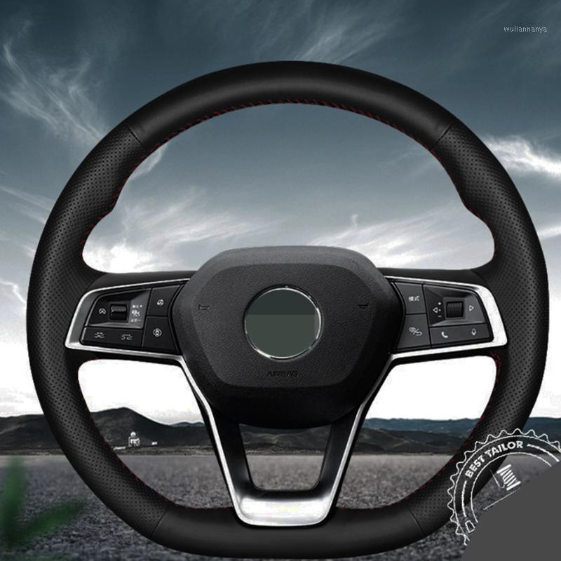 

Steering Wheel Covers DIY Black Faux LeatherCar Cover For BYD S6 S7 F3 F0 G3 G6 L3 E5 Hand-stitched Suede