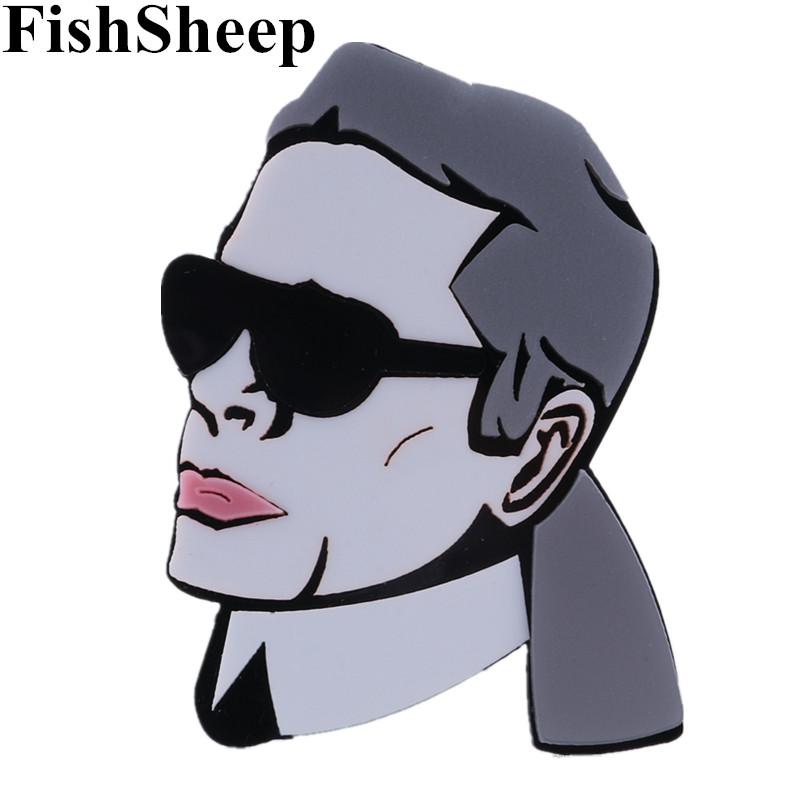 

Pins, Brooches FishSheep Fashion Man Figure Acrylic Brooch For Women Big Modern Celebrity Portrait Pins Badges Jewelry