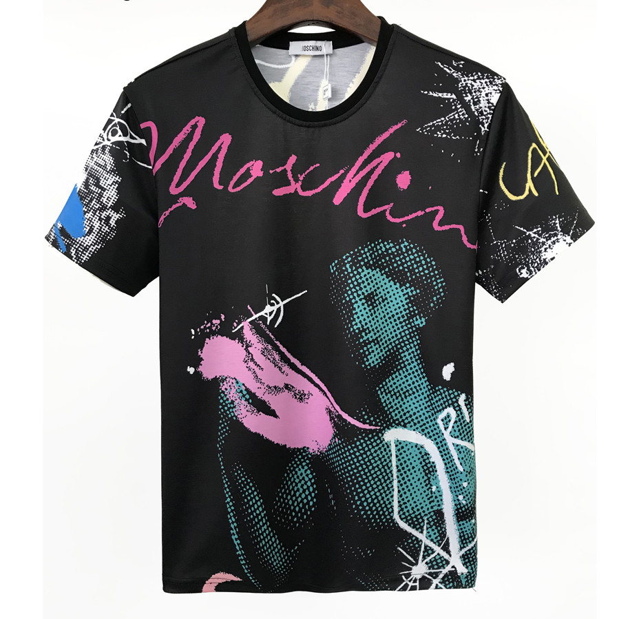 

2021 summer men's t-shirt casual geometric pattern round neck pure cotton breathable short sleeve m-3xl, White;black